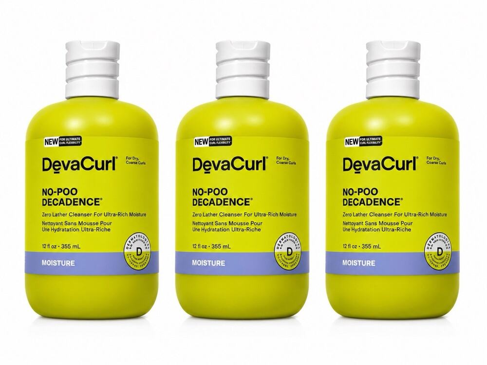 DevaCurl No-Poo Decadence Zero Lather Cleanser 12oz 355ml Lot of 3